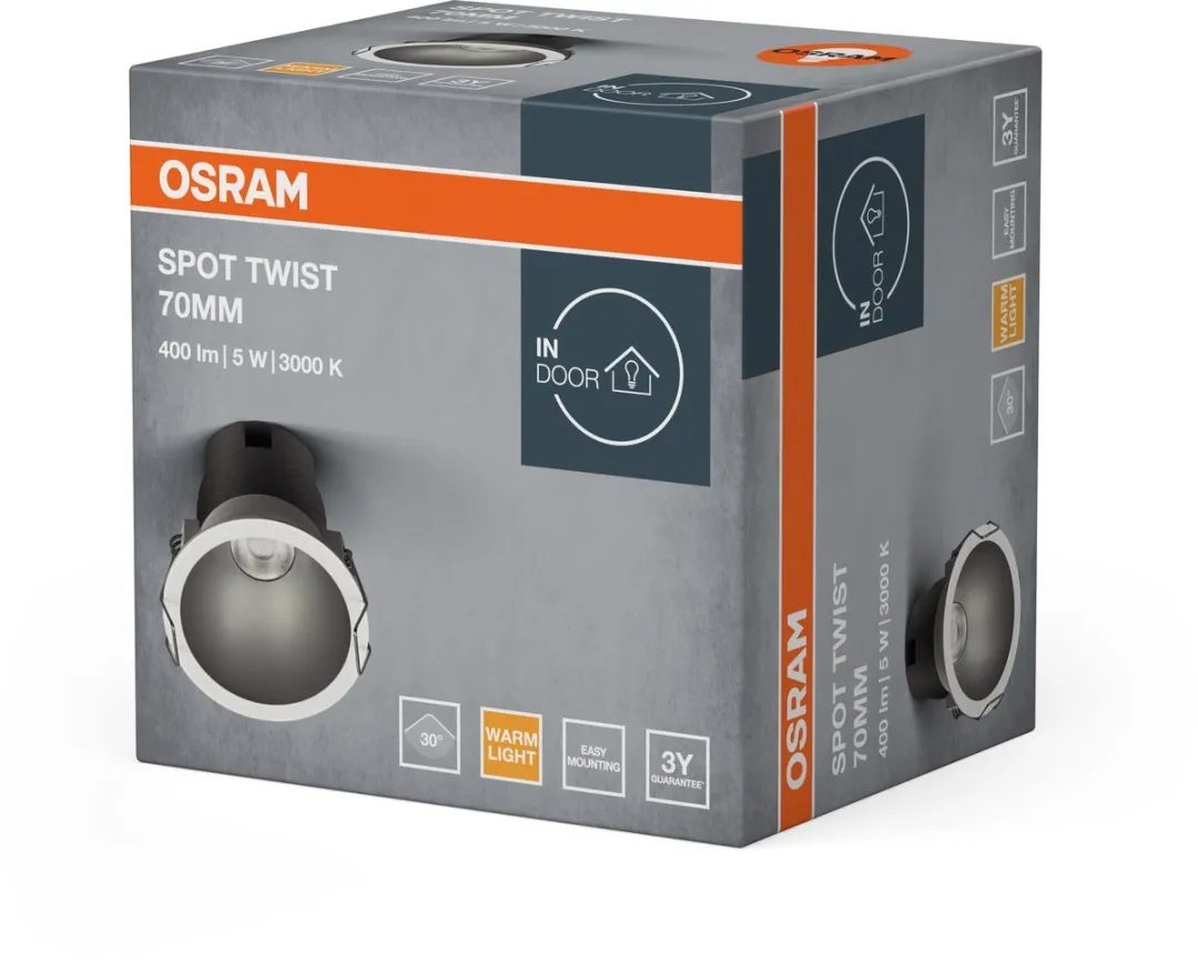 Osram Spot Twist Inbouwdownlight 5W 400lm - 70mm - Zilver