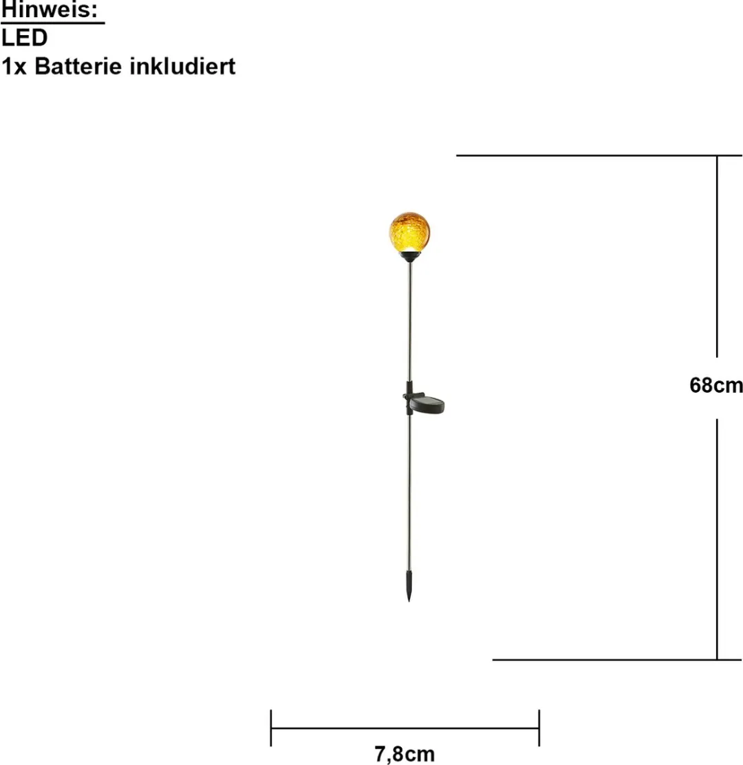 Star Trading Solar Roma LED Padverlichting - 68cm - Amber