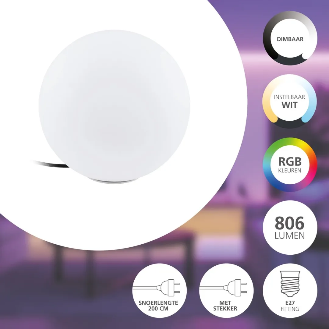 EGLO connect.z Monterolo-Z Smart Vloerlamp E27 - Ø30cm - Wit