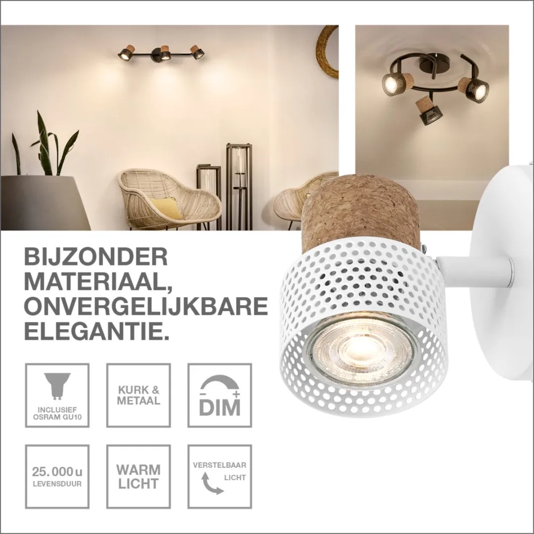 Osram Decor Spot Cork GU10 - 4x3,4W 920lm Zwart
