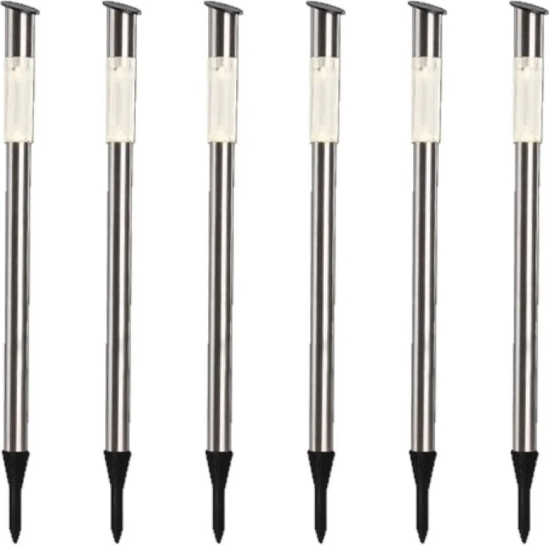 Lumineo Solar Prikspots 10x - Zilver - H57cm