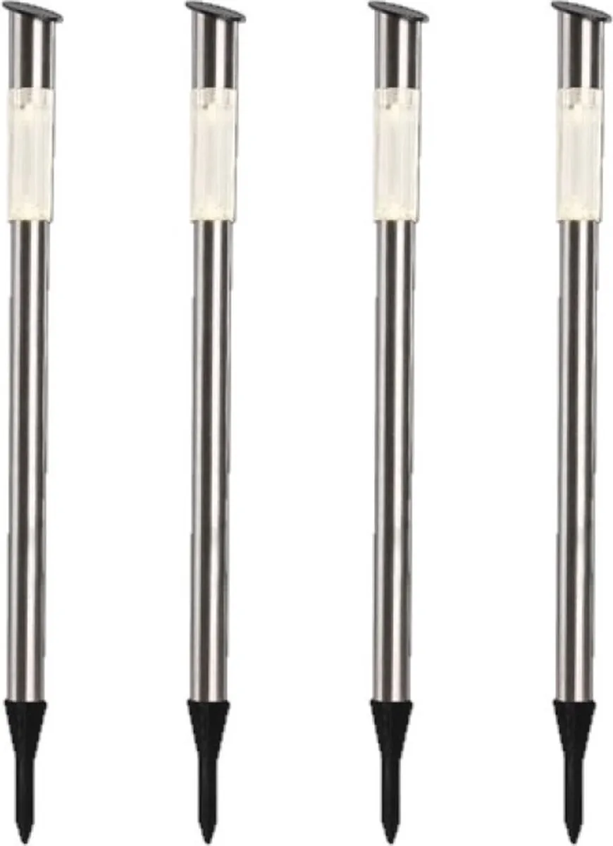 Lumineo Solar Prikspots 10x - Zilver - H57cm - afbeelding 6 van 6