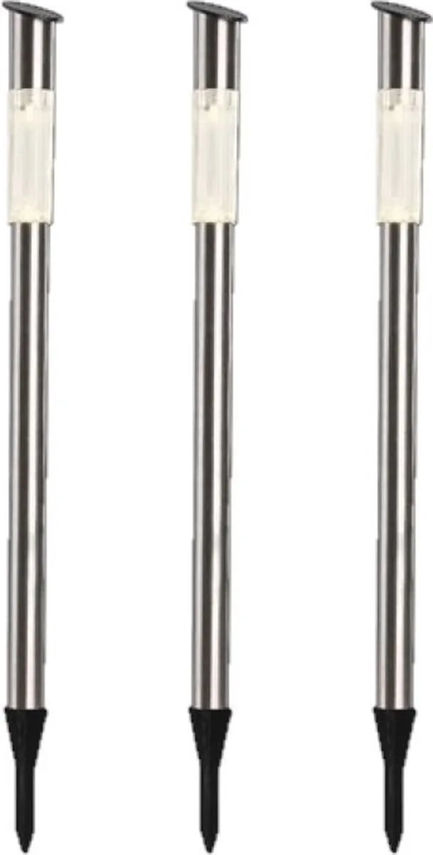 Lumineo Solar Prikspots 10x - Zilver - H57cm