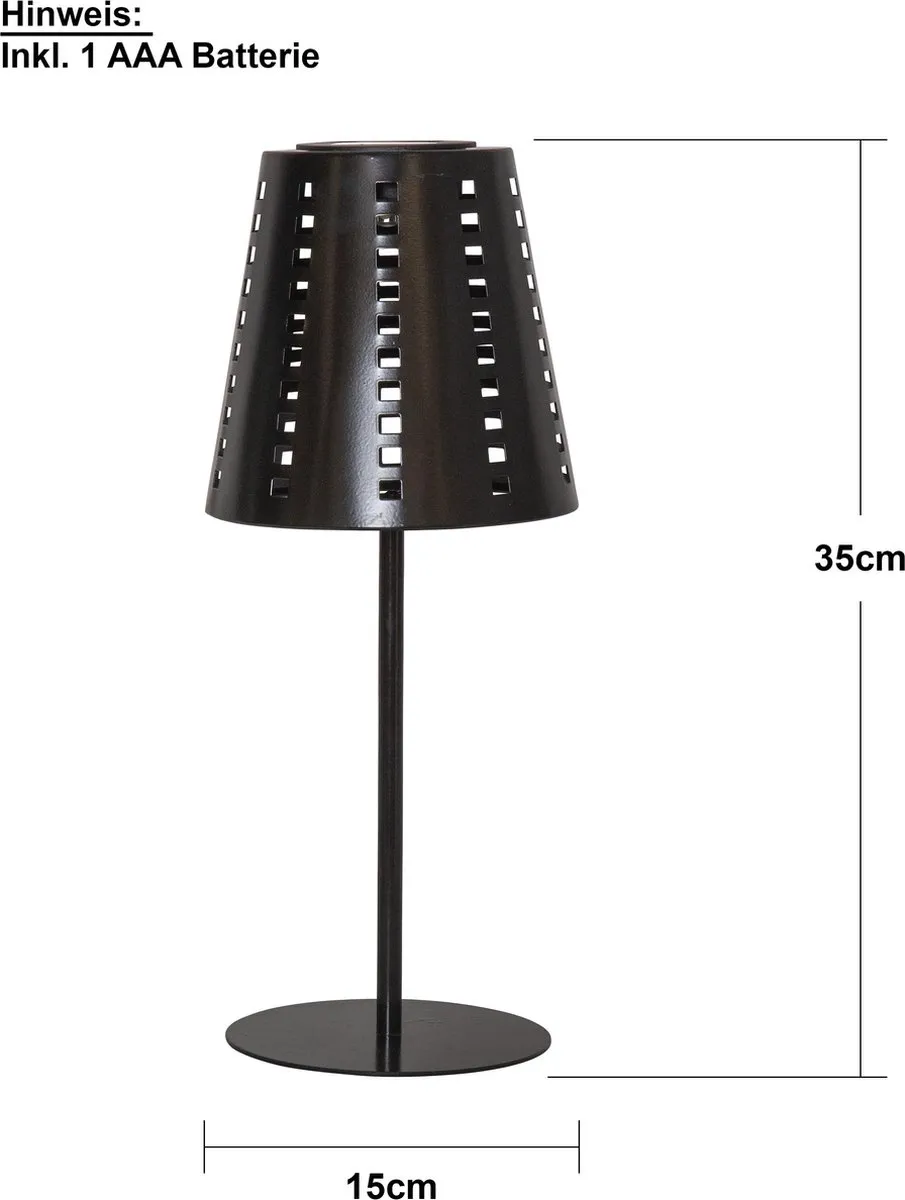 Star Trading Sola Tafellamp Zonne-energie - 1 Lichtpunt - Ø15cm - Zwart