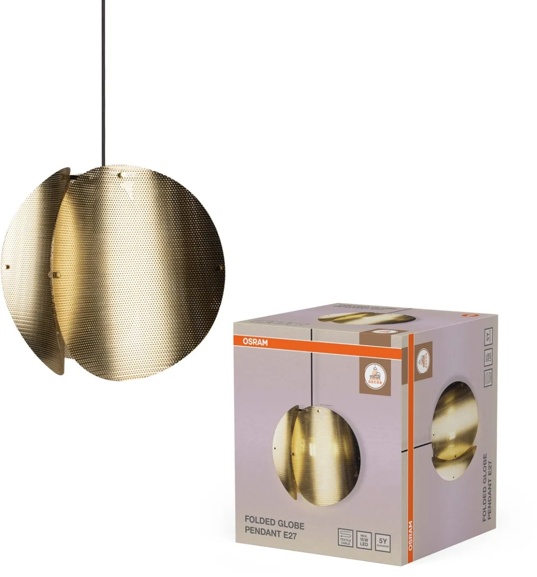 Osram Decor Folded Globe Hanglamp E27 - 380mm - Goud