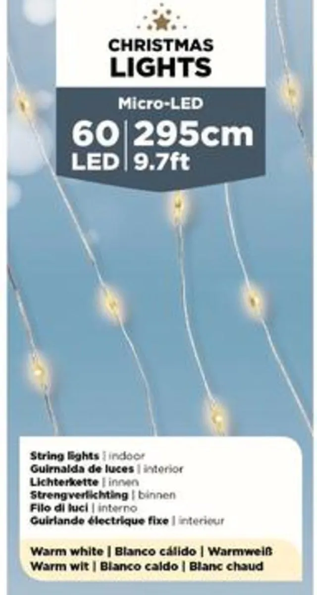 Lumineo Draadverlichting Micro 60 LED Warm Wit 295cm