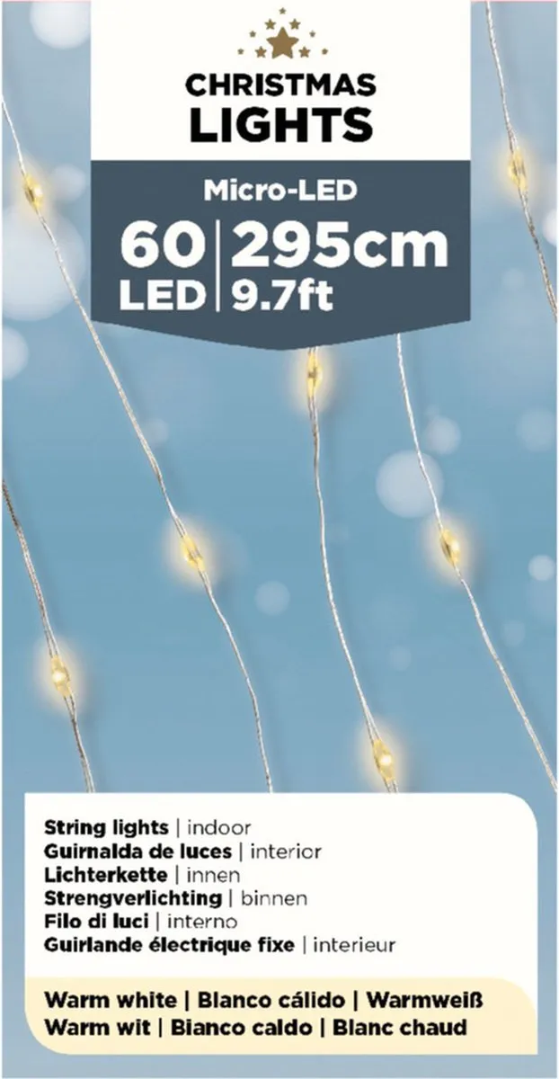 Lumineo Draadverlichting Micro 60 LED Warm Wit 295cm - afbeelding 6 van 6