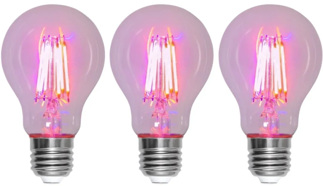 Star Trading 3-Pack Standaard Bol E27 6.5W Rood - Filament