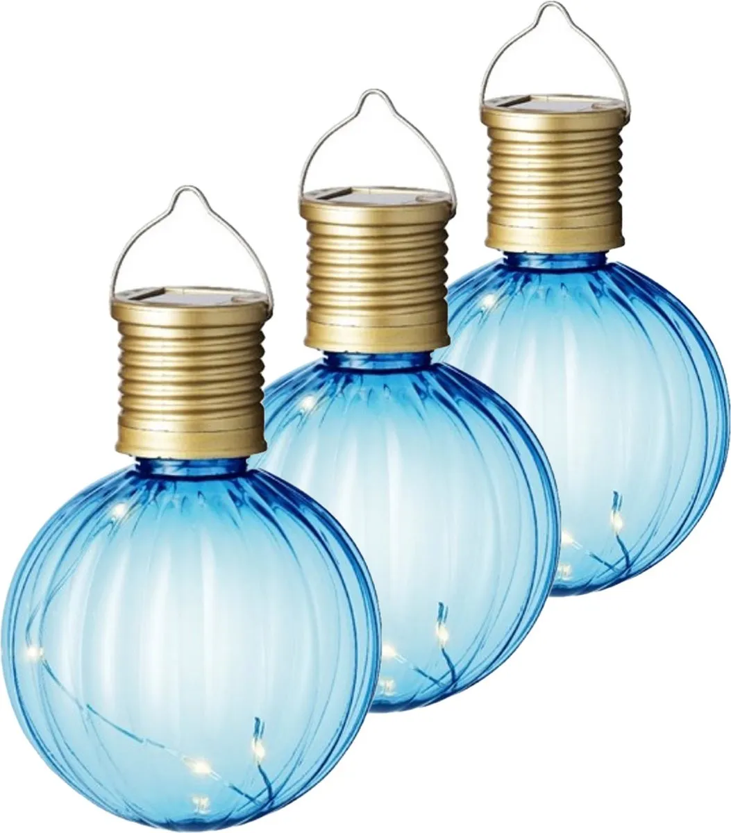 Lumineo Solar Lampion Blauw 10 Stuks