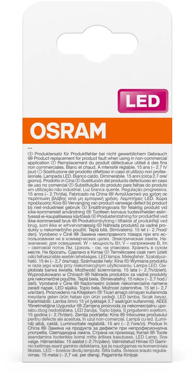Osram LED Superstar A25 Filament 1,8W - 250lm E27 Warm Wit - afbeelding 6 van 6