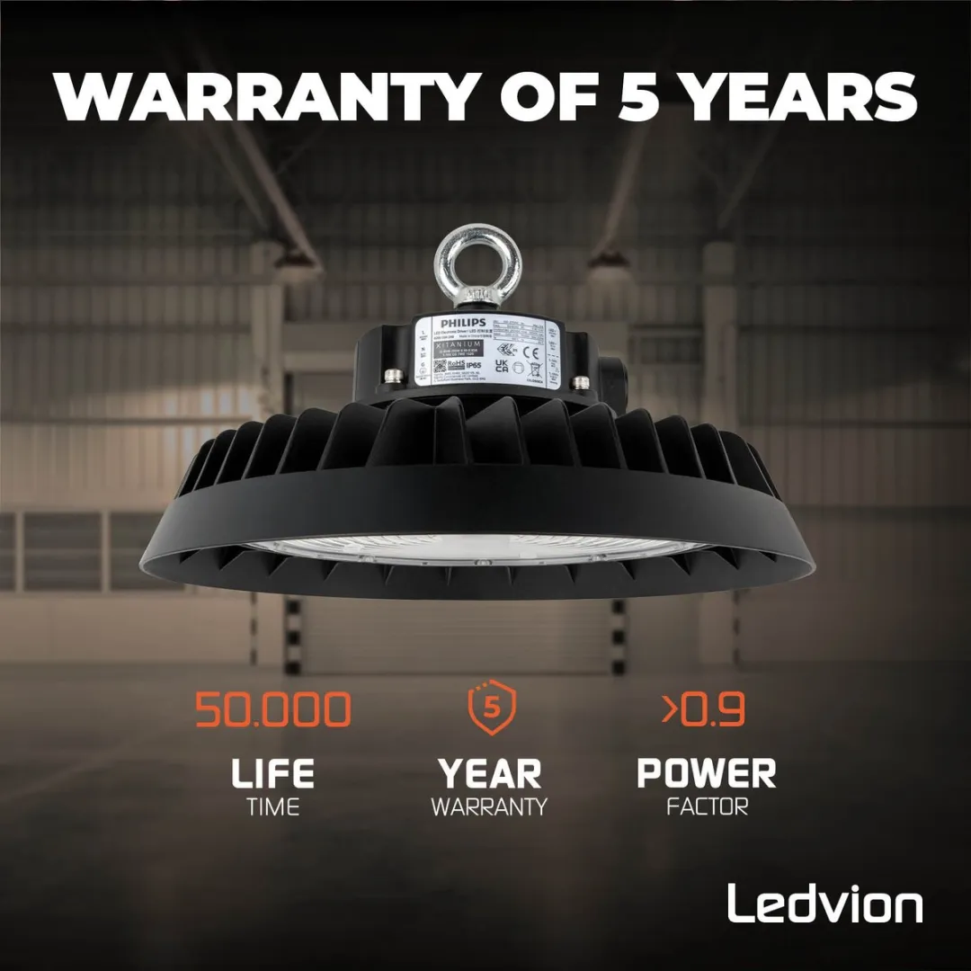 Ledvion LED High Bay 200W 185lm/W - 4000K IP65 Zwart