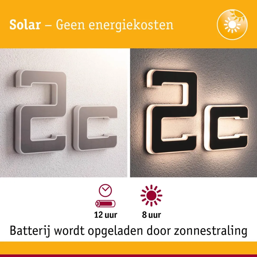 Paulmann Solar LED-Huisnummerverlichting Letter C - 3000K 6lm - Zwart