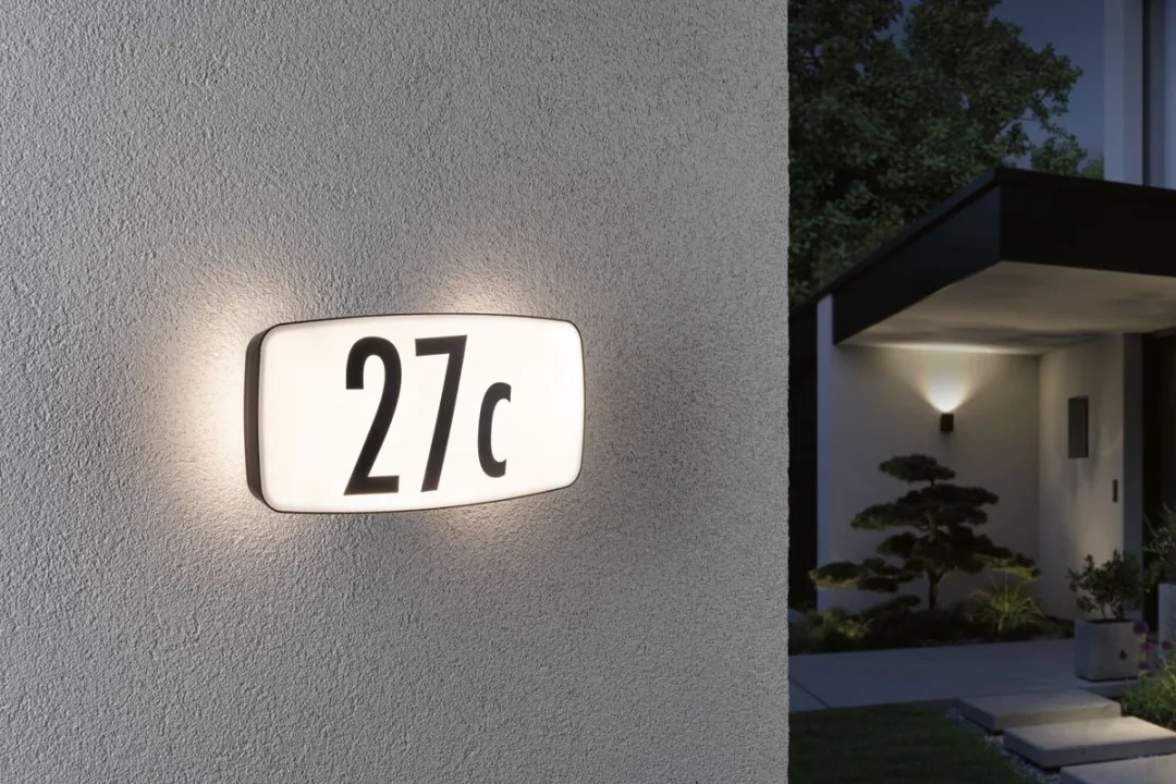 Paulmann Sheera LED Huisnummerverlichting Schemersensor - 6,5W 3000K IP44 Antraciet