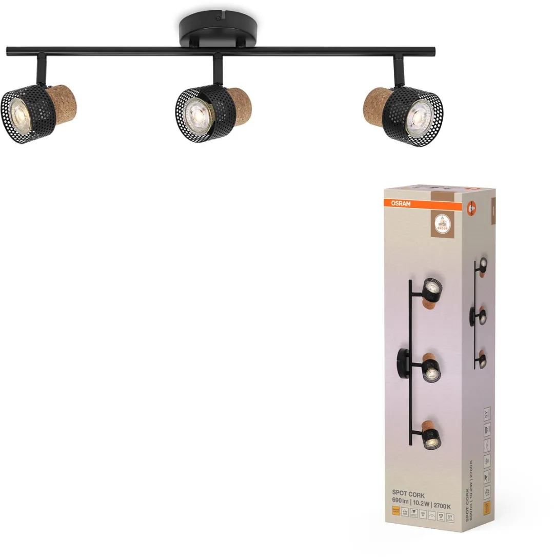 Osram Decor Spot Cork GU10 - 3x3,4W 690lm Zwart