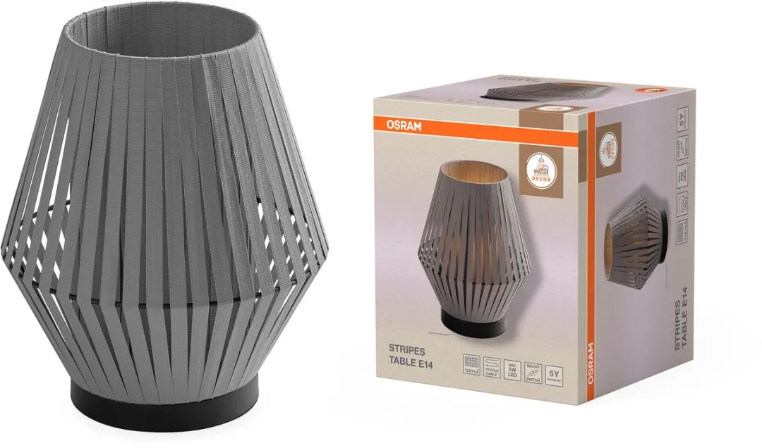 Osram Decor Stripes Tafellamp E14 Donkergrijs