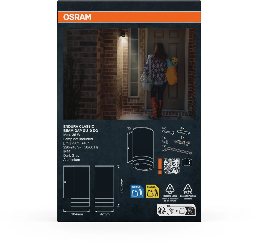 Osram Endura Classic Beam Gap Wall Down GU10 - Donkergrijs - afbeelding 6 van 6