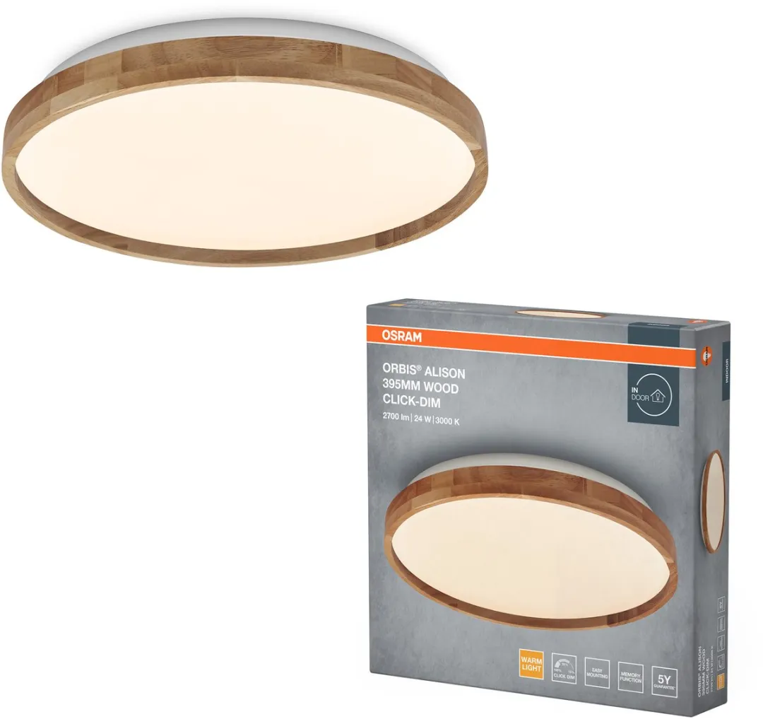 Osram Orbis Alison Wandlamp 24W 1500lm - 395mm Houten Decor