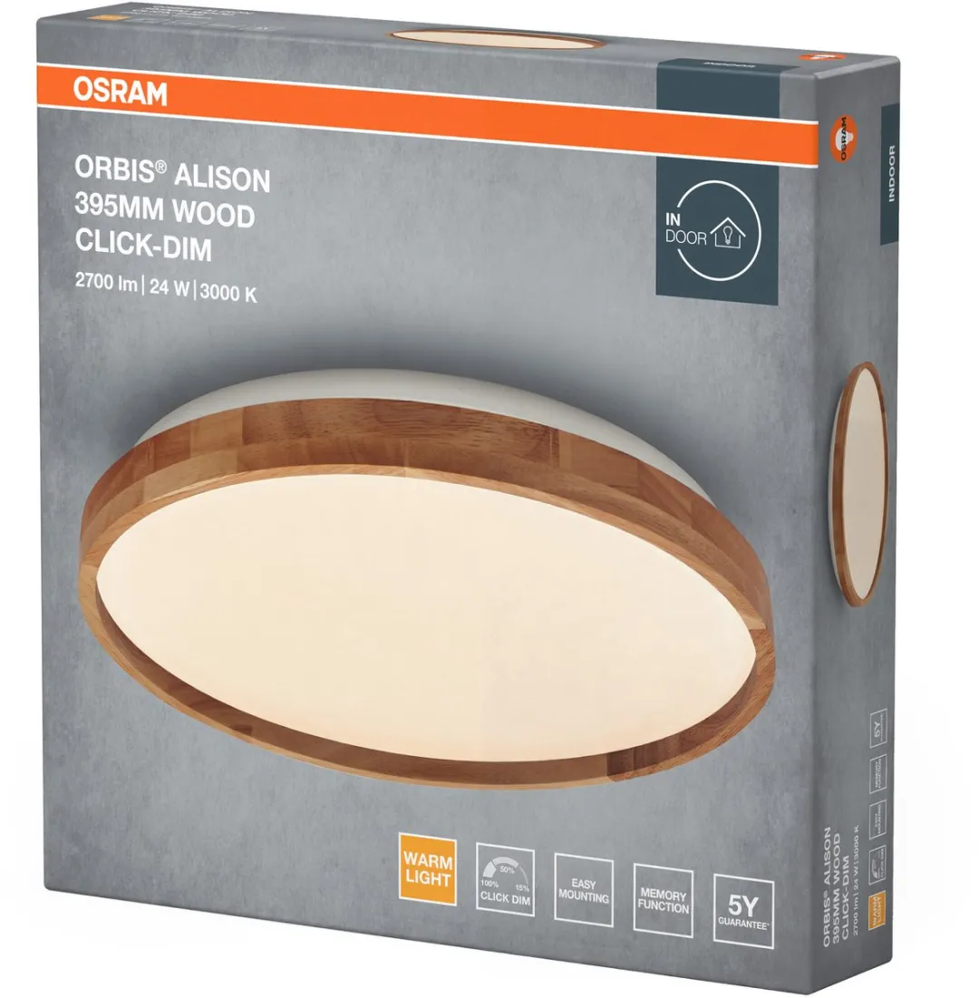 Osram Orbis Alison Wandlamp 24W 1500lm - 395mm Houten Decor