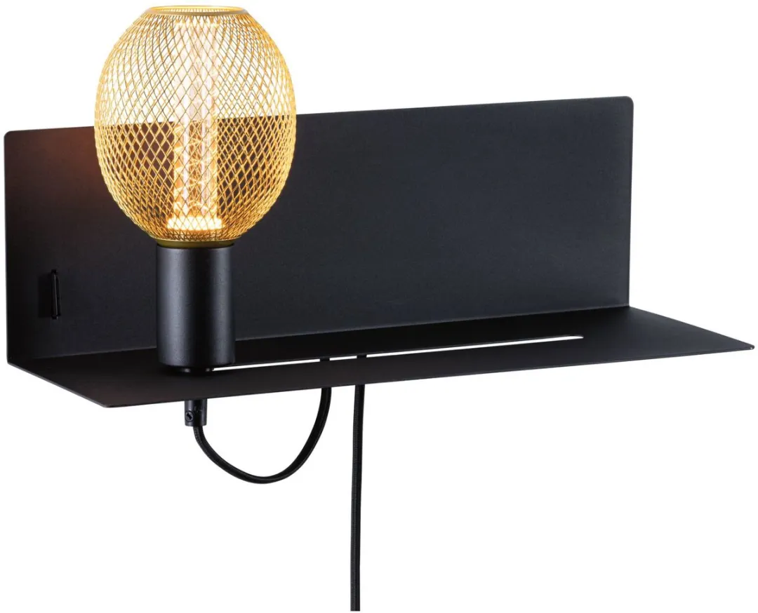 Paulmann Devara Wandlamp USB-C E27 40W - Zwart mat