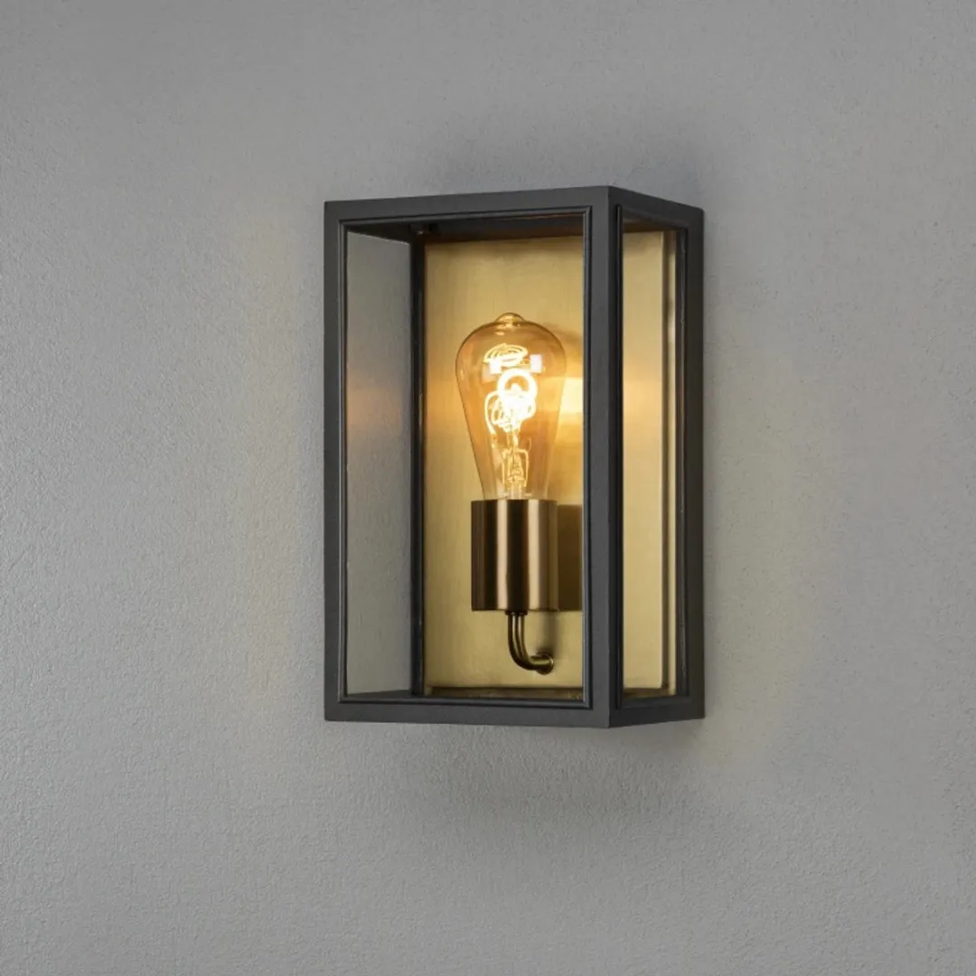 Konstsmide Carpi Wandlamp E27 IP44 - Zwart/Messing