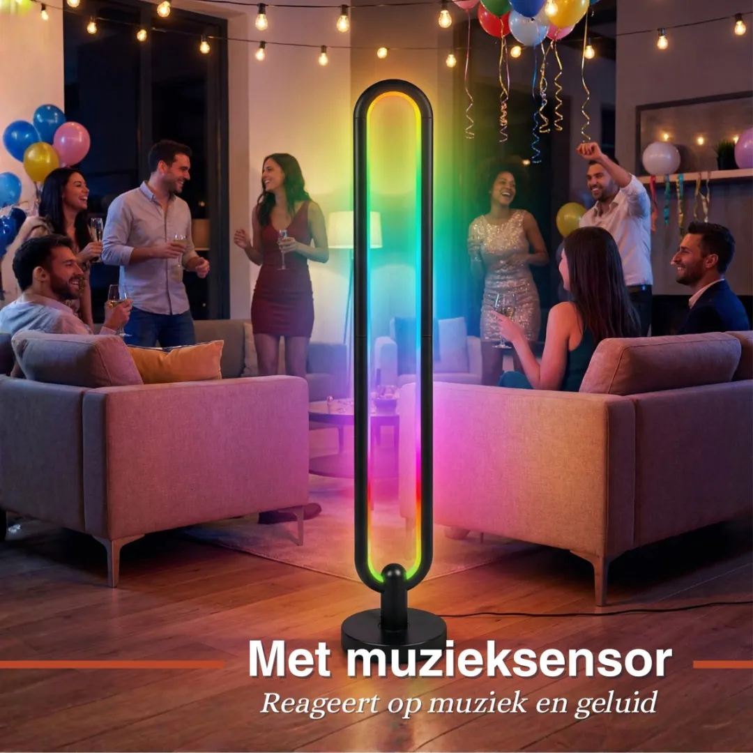 Grundig RGB Vloerlamp 104,5cm - LED met afstandsbediening - 120 lichtpunten - Zwart - afbeelding 6 van 6