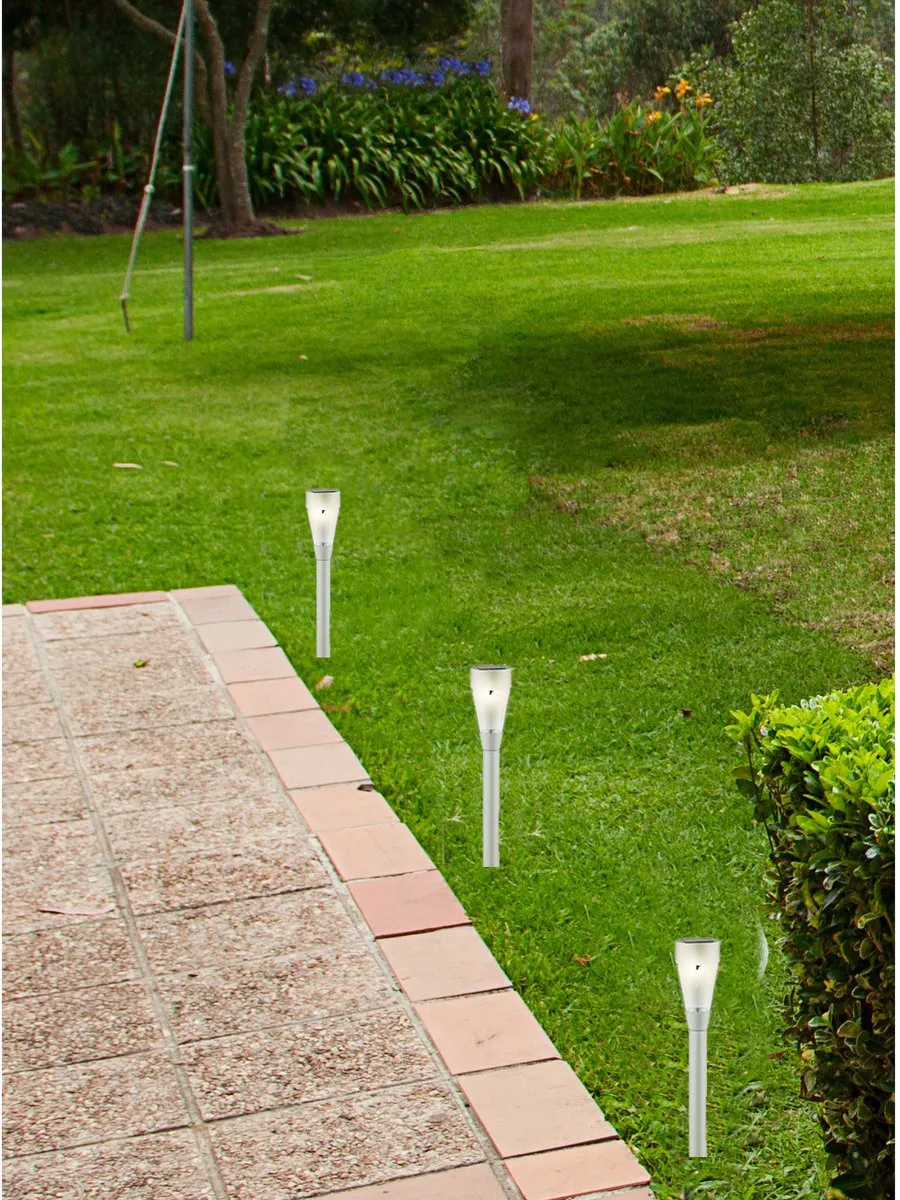 Lumineo Solar Prikspots 4 Stuks - Zilver - 32cm