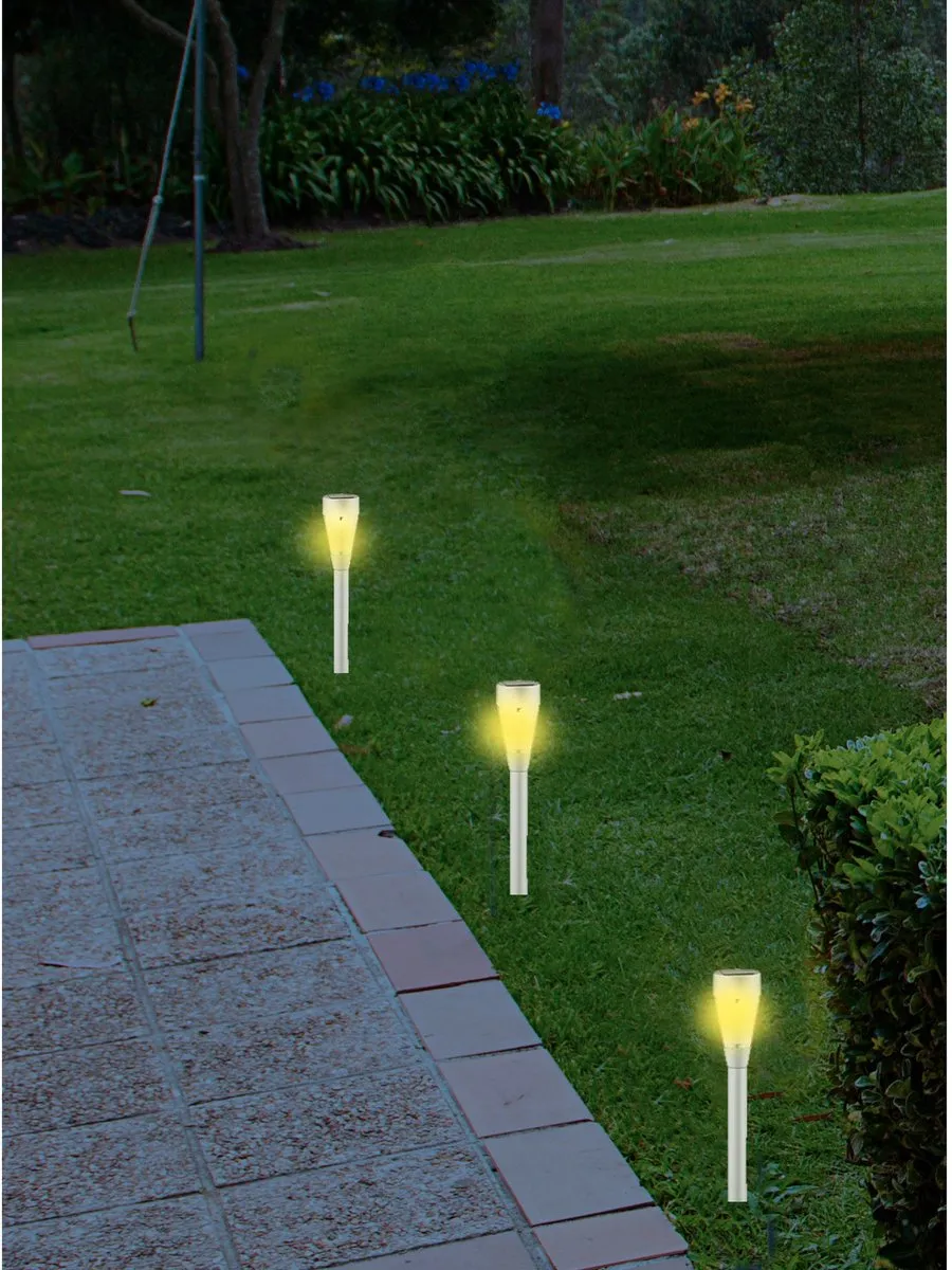 Lumineo Solar Prikspots 4 Stuks - Zilver - 32cm