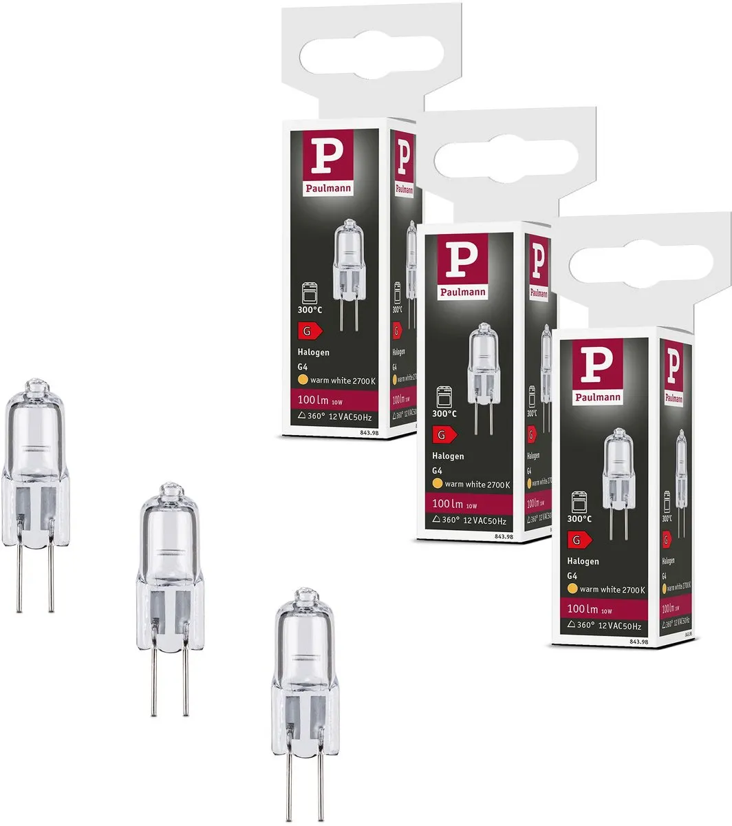 Paulmann Halogeen Set G4 Ovenlamp 3x10W 100lm 2700K
