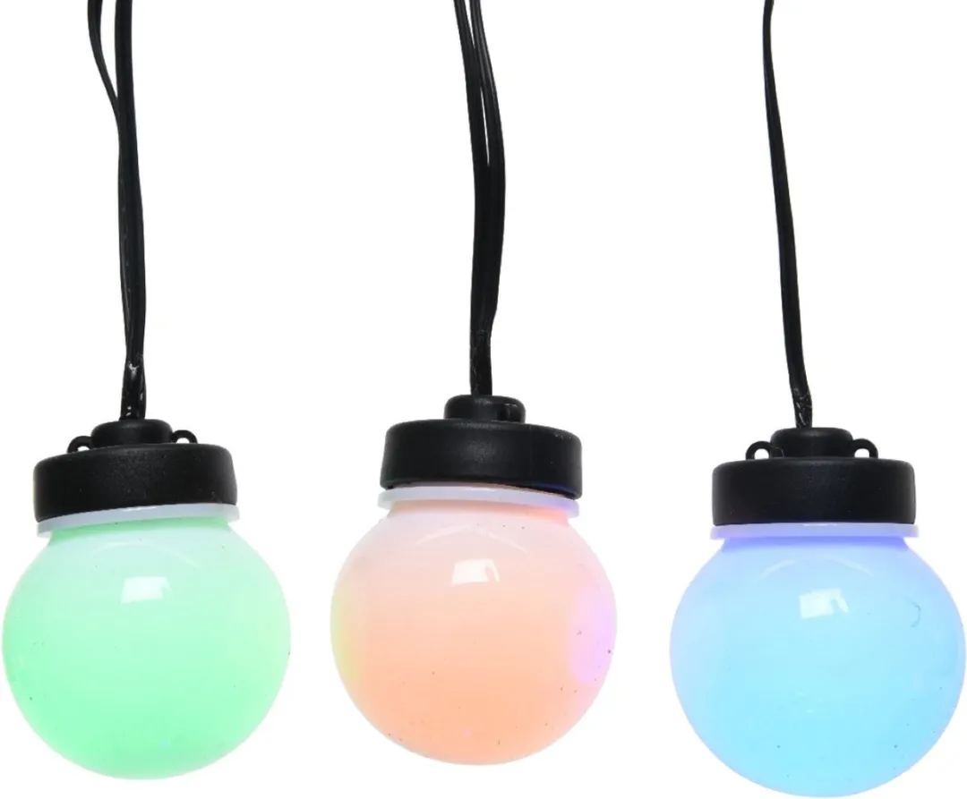 Lumineo Feestverlichting Lichtsnoer 950cm - 20 LED Multicolor - Zwart