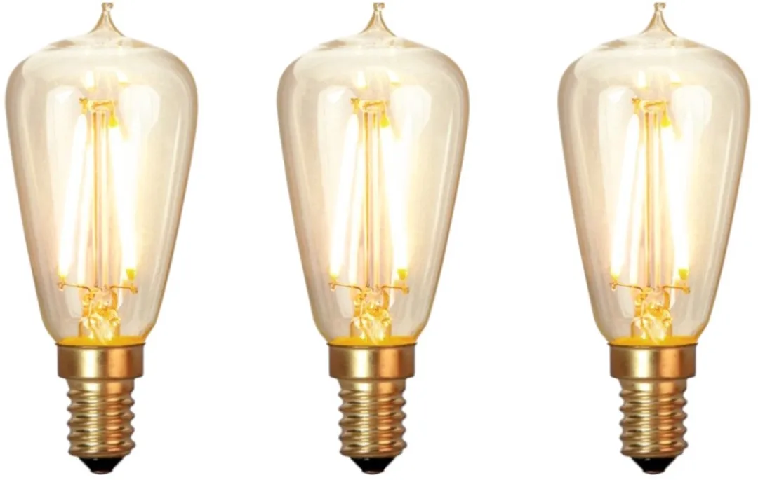 Star Trading Druppel-Edison Lamp 3-Pack - 1.9W - Rookglas