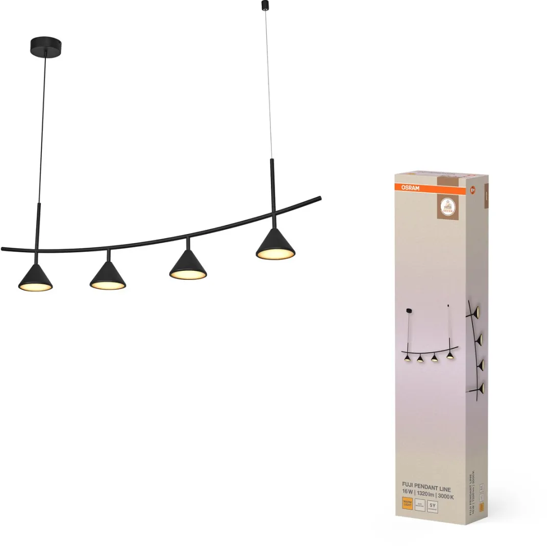 Osram Decor Fuji Linear Hanglamp 4x16W 620lm - Zwart