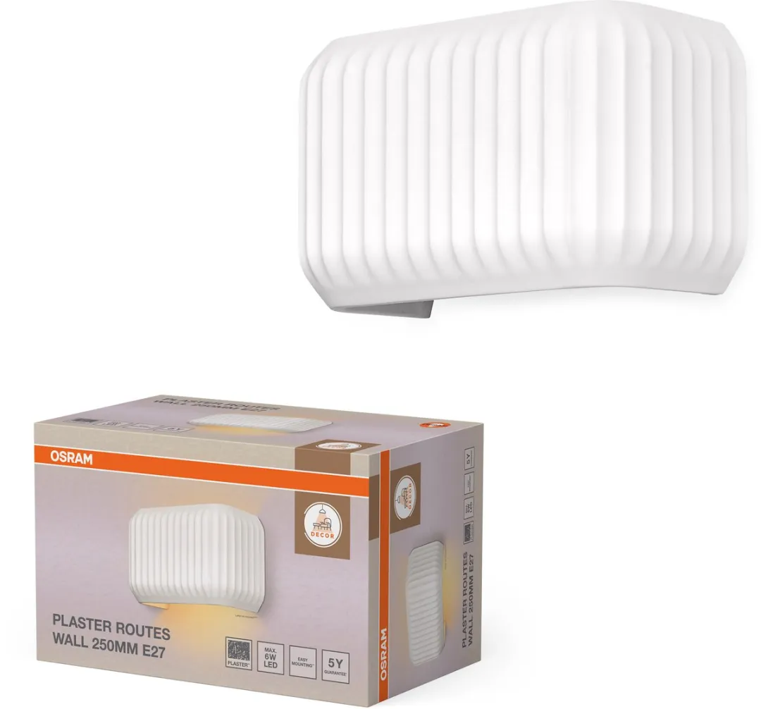 Osram Decor Plaster Routes Wall Wandlamp 250mm - E27 Wit