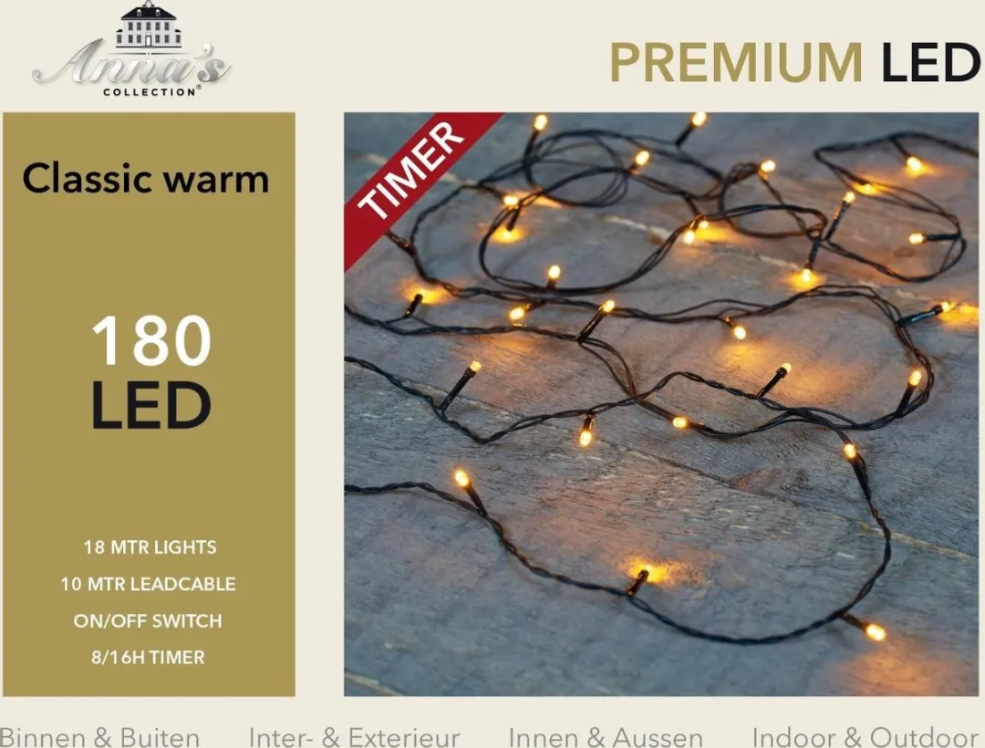 Anna's Collection Draadverlichting 100 LED - 500cm - Goud