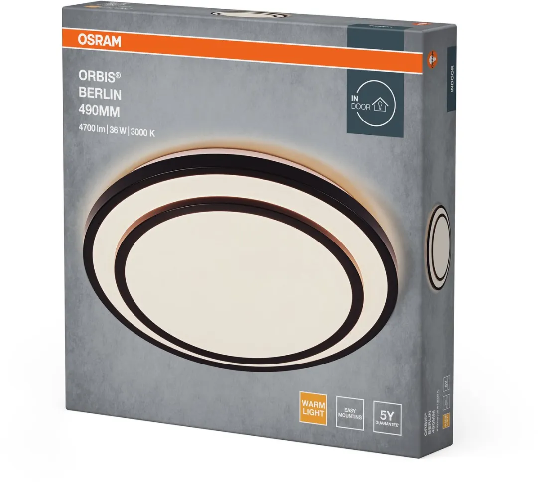 Osram Orbis Berlin LED Plafondlamp 490mm - 36W 4150lm - Zwart