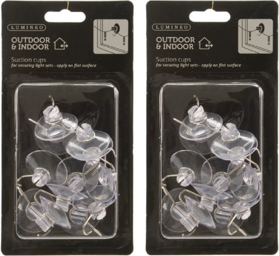 Lumineo Kerstverlichting Lichtsnoer 12x - Zuignappen & Haakjes 3,5cm
