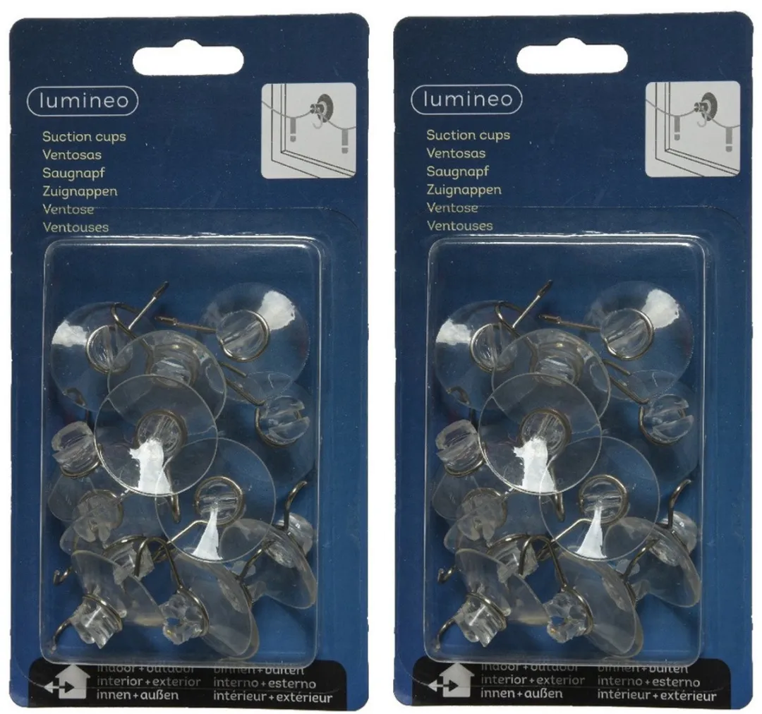 Lumineo Kerstverlichting Lichtsnoer 12x - Zuignappen & Haakjes 3,5cm