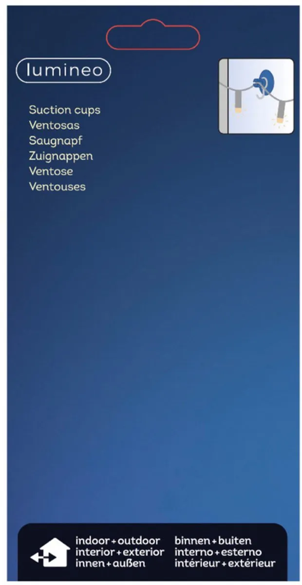Lumineo Kerstverlichting Lichtsnoer 12x - Zuignappen & Haakjes 3,5cm