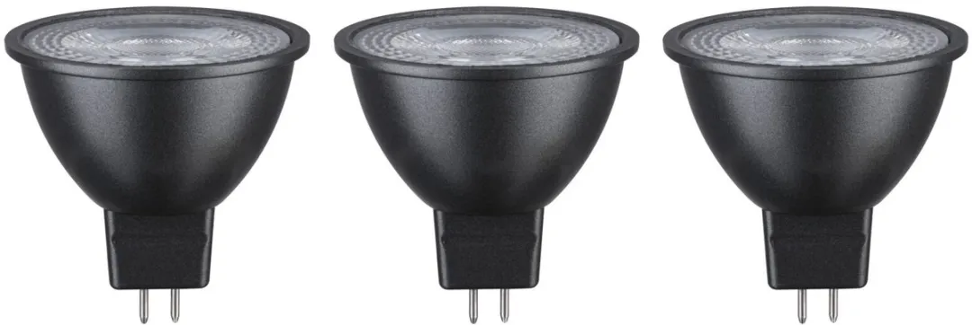 Paulmann LED Reflector GU5.3 Set 3x6W 450lm 2700K - Zwart