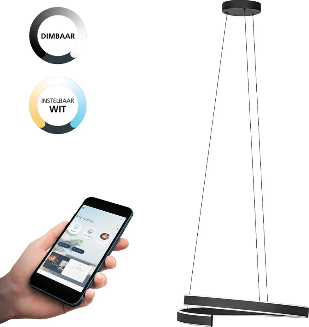 EGLO connect.z Andabaia-Z Smart Hanglamp Ø60cm - Zwart/Wit - Zigbee