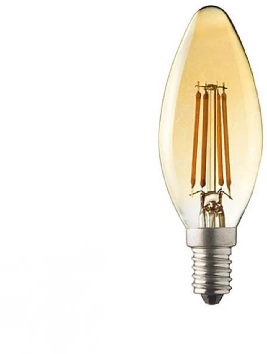 Lybardo E14 Kaarslamp 8-pack - 4W Dimbaar 2500K - Amber - afbeelding 5 van 6