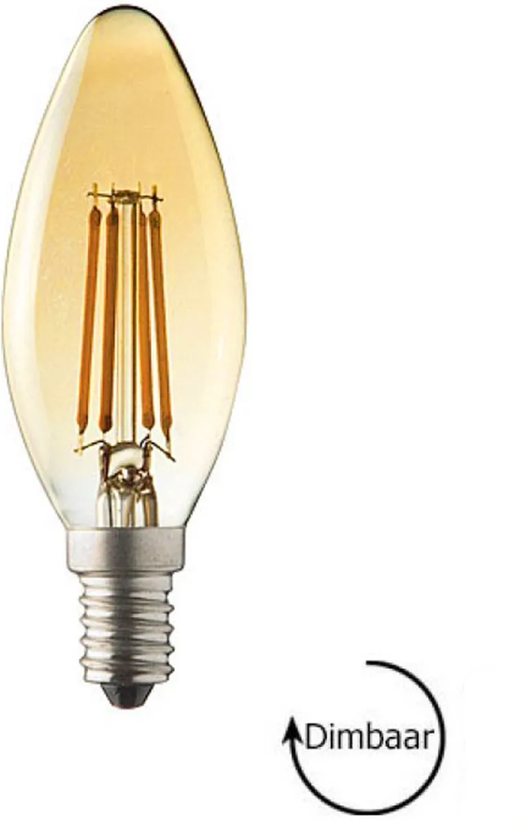 Lybardo E14 Kaarslamp 8-pack - 4W Dimbaar 2500K - Amber - afbeelding 6 van 6