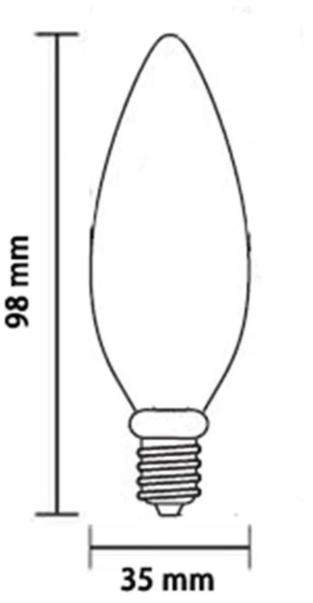 Lybardo E14 Kaarslamp 8-pack - 4W Dimbaar 2500K - Amber - afbeelding 4 van 6