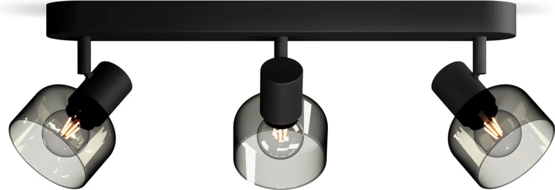 Philips Sleet Opbouwspot 3x E14 Warmwit - Zwart