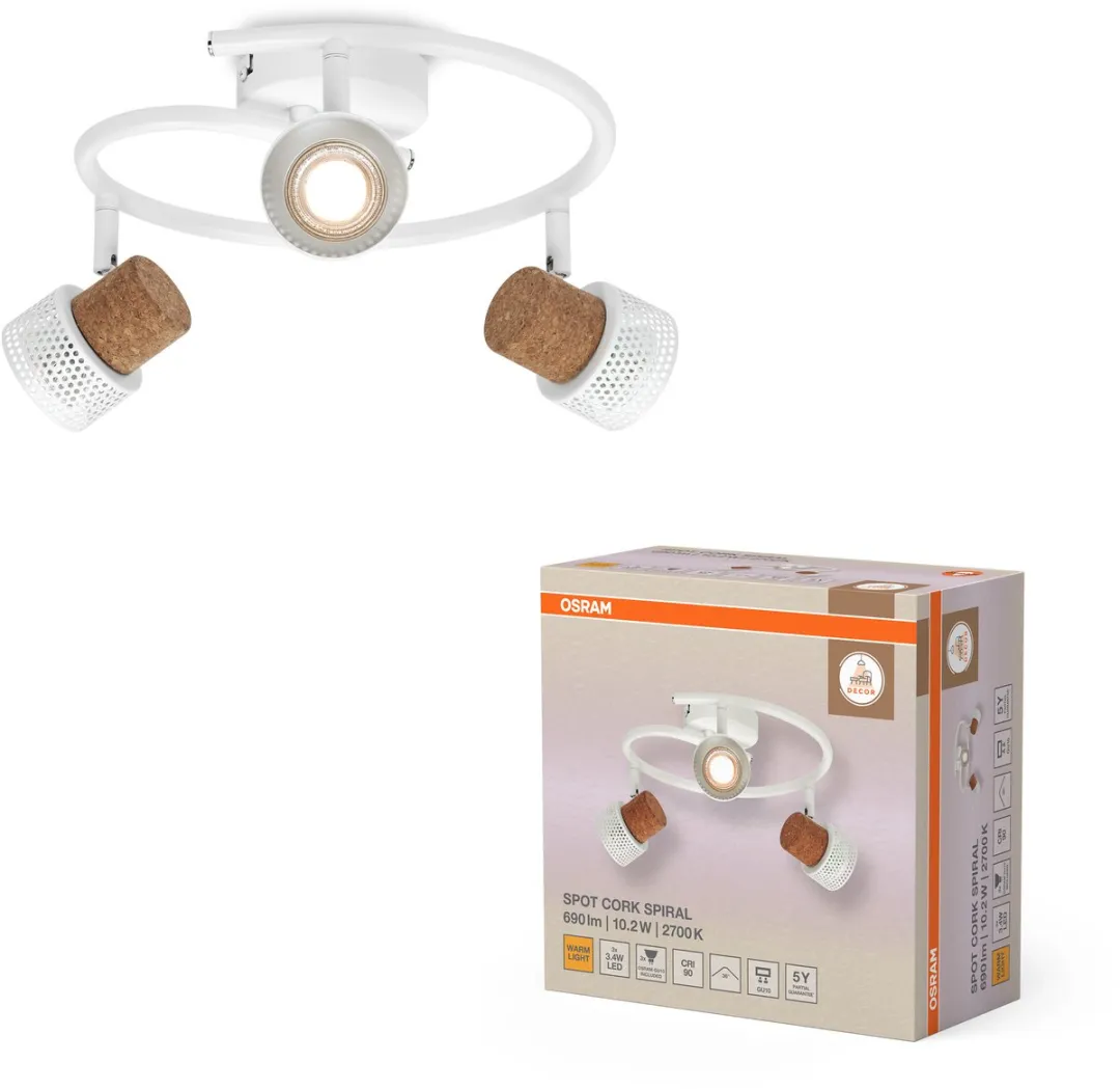 Osram Decor Spot Cork GU10 Spiral - 3x3,4W 690lm Warm Wit
