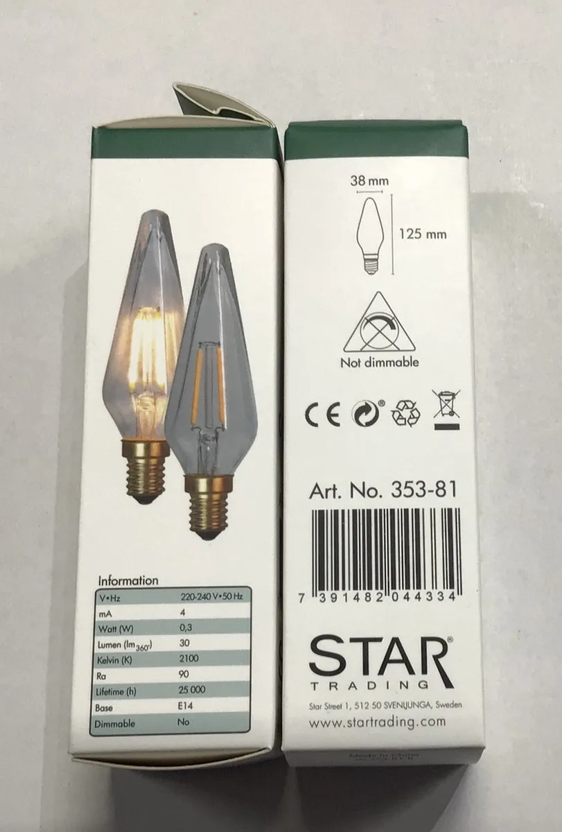 Star Trading Diamant Lamp E14 0.3W Super Warm Wit - 3 Stuks