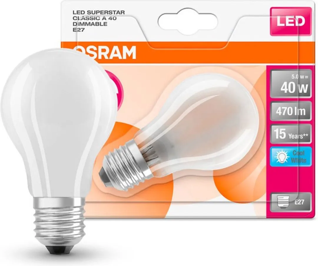 Osram LED Filament E27 4.5W Warm Wit Mat - 1 Stuk - afbeelding 2 van 6