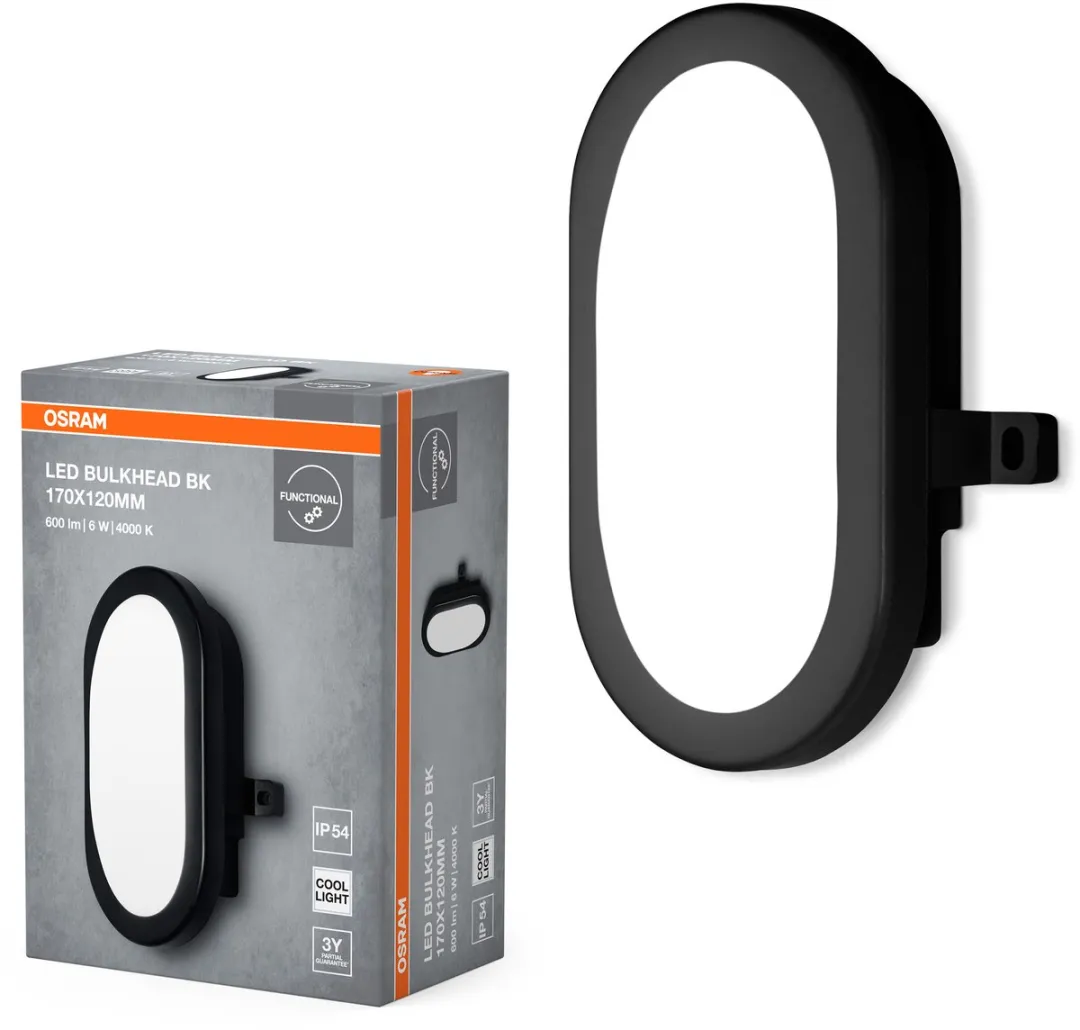 Osram LED Wandlamp Bulkhead 6W 4000K - Zwart - afbeelding 6 van 6