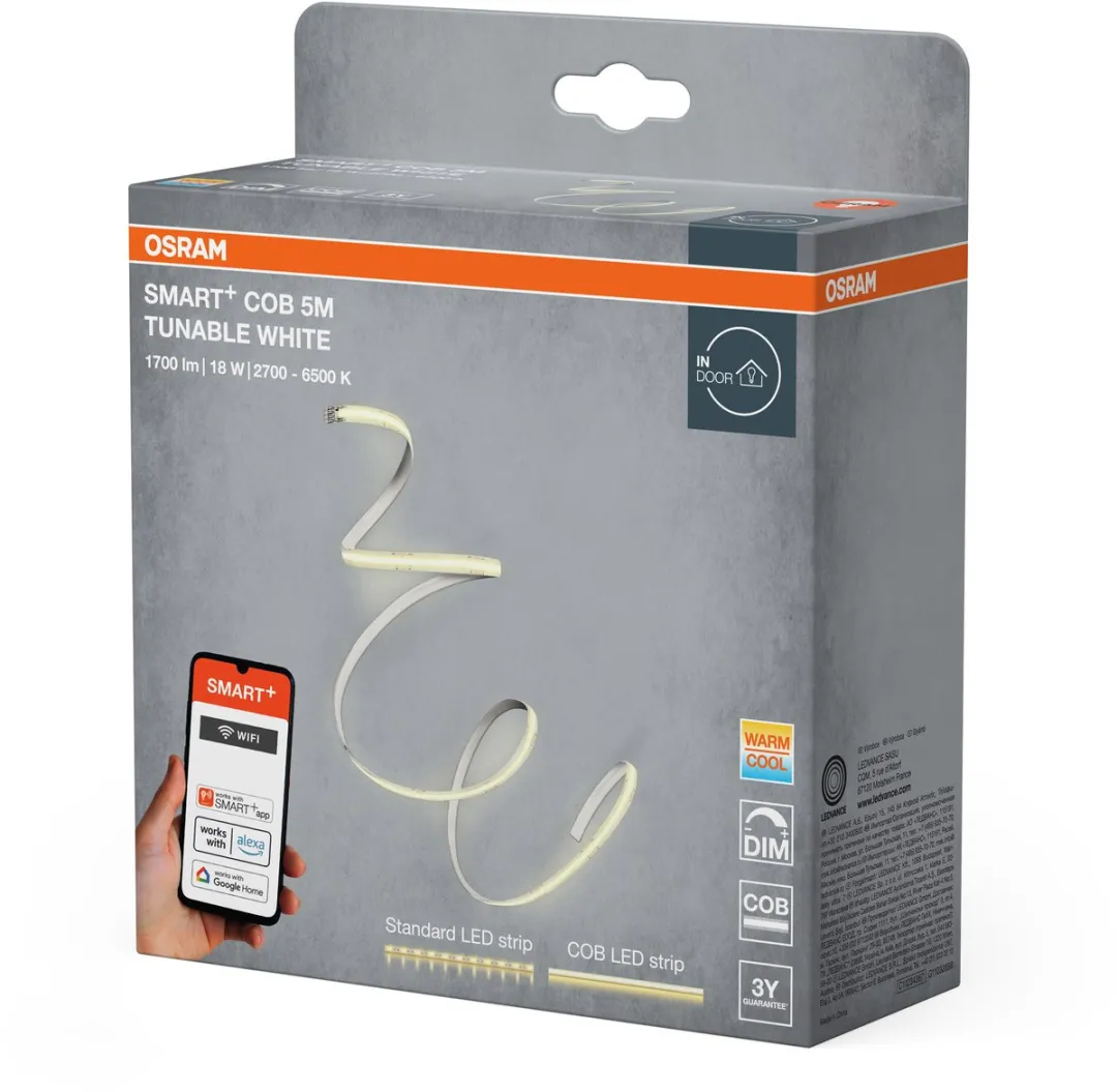 Osram Smart+ Wifi COB 5m Tunable White LED-strips - Geel - afbeelding 6 van 6