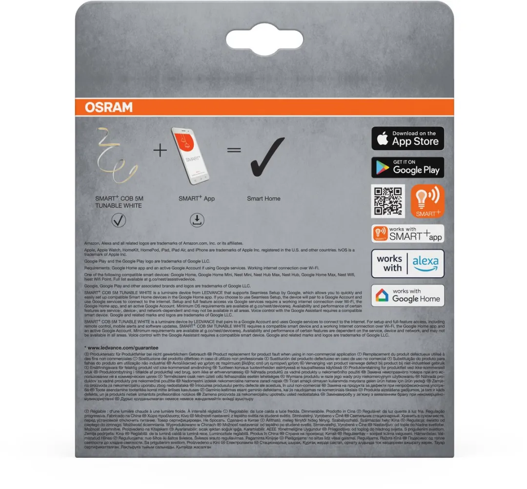 Osram Smart+ Wifi COB 5m Tunable White LED-strips - Geel