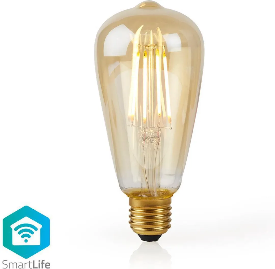 Nedis SmartLife LED Filamentlamp E27 5W - Warm Wit - 500lm - Goudkleurig